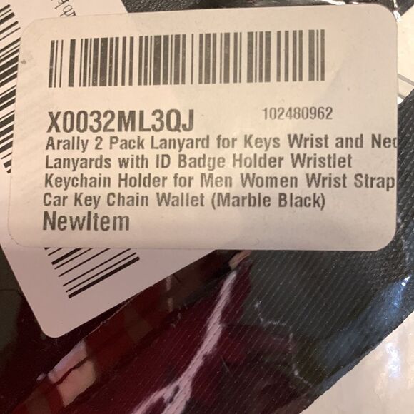 Two pack lanyard for keys: wrist and neck lanyard with ID badge holder unisex - Picture 3 of 6